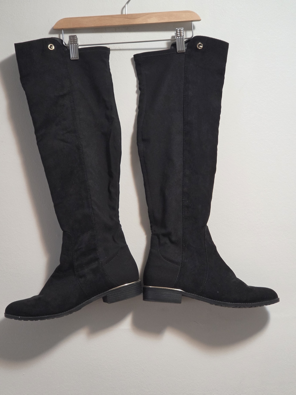 Guess Black Over-the-Knee Suede-Look Riding Boots